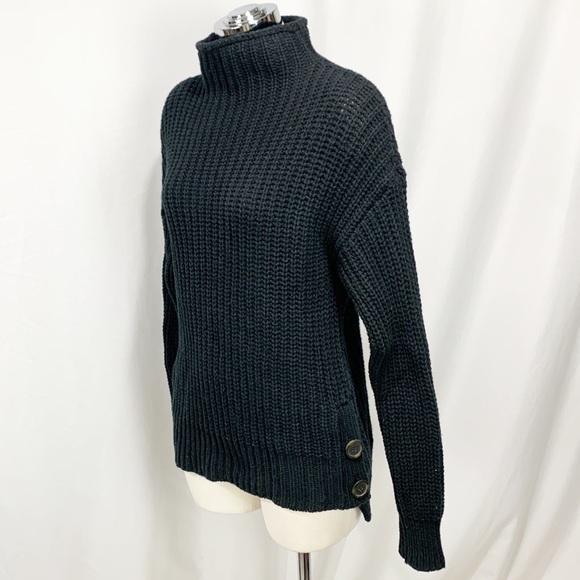 Madewell Mock Neck Side-Button Pullover Wool Blend Sweater Small - Picture 3 of 11
